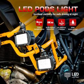 img 3 attached to LED Pods MICTUNING Unlimited-GO K1 2Pcs 4 Inch Quad Row Off Road Combo LED Light Bar 1920Lm Driving Fog Lamps For SUV ATV UTV Truck Boat