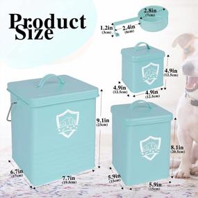 img 3 attached to Topmart 3Pcs Pet Food Storage Containers Set - Carbon Steel, Detachable Handle & Lid W/ Scoop For Dog & Cat Food - Green