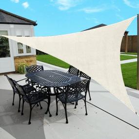 img 4 attached to 12'X12'X12' Beige Triangle Sun Shade Sail - UV Blocking Canovas Cover For Outdoor Patio Pergola