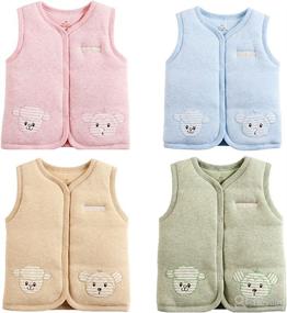 img 2 attached to 👶 Monvecle Baby Cotton Warm Vests: Cozy Unisex Infant to Toddler Padded Waistcoat