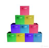 📦 10-pack, vibrant assorted colors - long-lasting storage bins, containers, boxes, totes, baskets - foldable storage cubes for household organization - fabric & cardboard, dual handle design, easy-fold shelves storage логотип