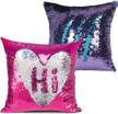glitter pillow, mocofo set of 2 reversible sequins pillow cover magic mermaid pillowcase parkly fun flip sequins throw pillow blue purple silver couch color changing decor cushion covers for sofa16x16 logo