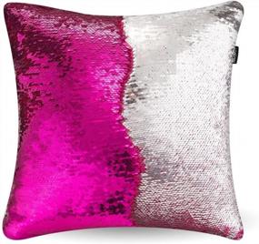 img 3 attached to Glitter Pillow, MOCOFO Set Of 2 Reversible Sequins Pillow Cover Magic Mermaid Pillowcase Parkly Fun Flip Sequins Throw Pillow Blue Purple Silver Couch Color Changing Decor Cushion Covers For Sofa16X16
