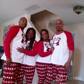 img 5 attached to Рождественский комплект пижамы в клетку для всей семьи - Подходящие пижамы с оленями для женщин, мужчин и детей - Рождественская одежда для уютного отдыха