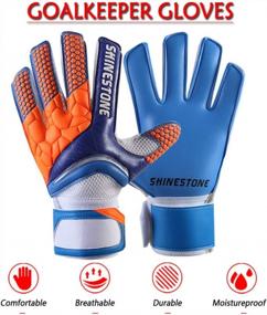 img 2 attached to Высокоэффективные футбольные вратарские перчатки с защитой захвата и пальцев для молодежи, взрослых и детей для предотвращения травм - Shinestone