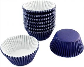 img 3 attached to 200 Pcs Christmas Party Cupcake Liners Navy Blue Eoonfirst Standard Size Baking Cups