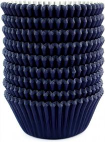 img 4 attached to 200 Pcs Christmas Party Cupcake Liners Navy Blue Eoonfirst Standard Size Baking Cups