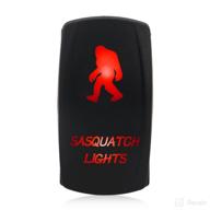 🚗 waterwich waterproof illuminated sasquatch lights rocker toggle switch - black shell, on-off, dc 20a 12v/10a 24v, 5pin, spst, for auto truck boat marine rv off road - red logo