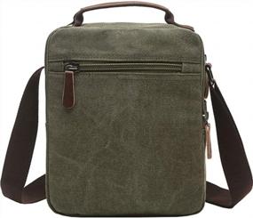 img 3 attached to Small Canvas Crossbody Shoulder Bag Messenger Work Bag - MyGreen