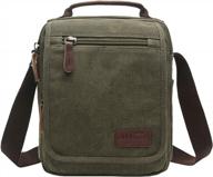 small canvas crossbody shoulder bag messenger work bag - mygreen logo