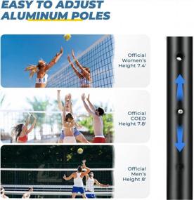 img 1 attached to Patiassy Portable Professional Outdoor Volleyball Net Set With Adjustable Height Poles, Winch System, Volleyball With Pump And Carrying Bag For Backyard Beach