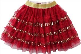 img 1 attached to Rainbow Flower Tutu Dresses For Toddler Girls With Tulle Skirt By DXTON