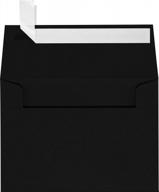 50 полночных черных пригласительных конвертов формата а1 с пленкой и прессованием, размер 3 5/8 x 5 1/8 логотип