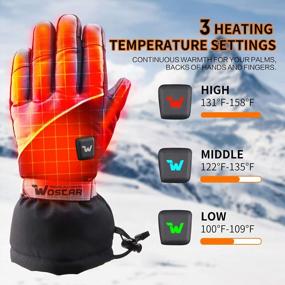 img 3 attached to Waterproof Electric Heated Gloves With Touchscreen And 3 Heat Settings For Men And Women - Ideal For Skiing And Snowboarding