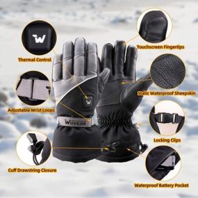 img 1 attached to Waterproof Electric Heated Gloves With Touchscreen And 3 Heat Settings For Men And Women - Ideal For Skiing And Snowboarding