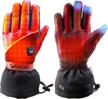 waterproof electric heated gloves with touchscreen and 3 heat settings for men and women - ideal for skiing and snowboarding logo