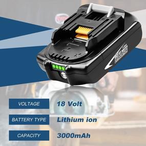 img 3 attached to Power Up Your Tools With 3.0Ah 18V BL1830B Battery Replacement For Makita Lithium-Ion Batteries With LED Indicator