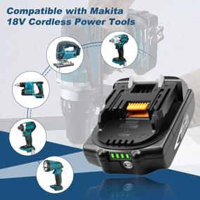 img 1 attached to Power Up Your Tools With 3.0Ah 18V BL1830B Battery Replacement For Makita Lithium-Ion Batteries With LED Indicator
