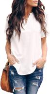 женская свободная шифоновая блуза с разрезом v-образным вырезом - идеальный летний повседневный топ-туника с короткими рукавами от allimy логотип