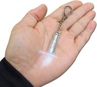 🔦 ultra-compact mini keychain flashlight e1: powerful key ring torch for edc, emergency, dog walking, sleeping, reading – ideal gift for students, kids, and parents (e1-alu alloy white) логотип