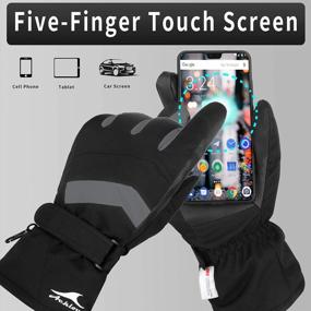img 1 attached to Stay Warm And Connected: Achiou Ski Snow Gloves With 3M Thinsulate And Touchscreen Compatibility For Men And Women