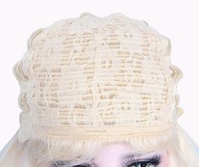 img 1 attached to Long Synthetic Blonde Wig With Bangs And Free Wig Cap + Headband - Available In Black, Gray, And Brown
