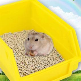 img 3 attached to POPETPOP Hamster Sand Bathroom - Large Chinchilla Dust Bath Container for Hamsters - Random Color and Size S: Toilet, Bathtub, and Sandbox in One!