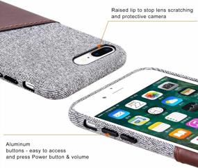 img 2 attached to Leather Card Slot Design Fabric Slim Back Cover Case With Card Holder For IPhone 7 Plus/IPhone 8 Plus - Lopie Sea Island Cotton Series, Dark Brown