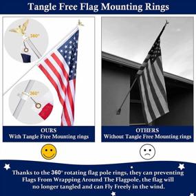 img 2 attached to NQ Eagle Topper Flag Pole Kit - Durable 16 Gauge Aluminum with Steel Bracket Holder for American Flag - Ideal for Residential or Commercial Use in Yard, Porch, Garden (6FT, Silver)