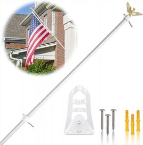 img 4 attached to NQ Eagle Topper Flag Pole Kit - Durable 16 Gauge Aluminum with Steel Bracket Holder for American Flag - Ideal for Residential or Commercial Use in Yard, Porch, Garden (6FT, Silver)