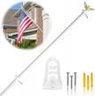 nq eagle topper flag pole kit - durable 16 gauge aluminum with steel bracket holder for american flag - ideal for residential or commercial use in yard, porch, garden (6ft, silver) logo