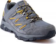 lightweight suede leather waterproof hiking shoes for men - non-slip, breathable, and perfect for outdoor trekking, camping, and trail adventures logo
