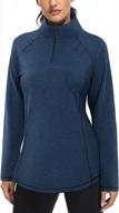 women's quarter zip running pullover jacket long sleeve workout top - miusey (prime) logo