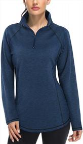 img 3 attached to Women'S Quarter Zip Running Pullover Jacket Long Sleeve Workout Top - Miusey (Prime)