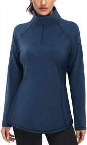 img 1 attached to Women'S Quarter Zip Running Pullover Jacket Long Sleeve Workout Top - Miusey (Prime)