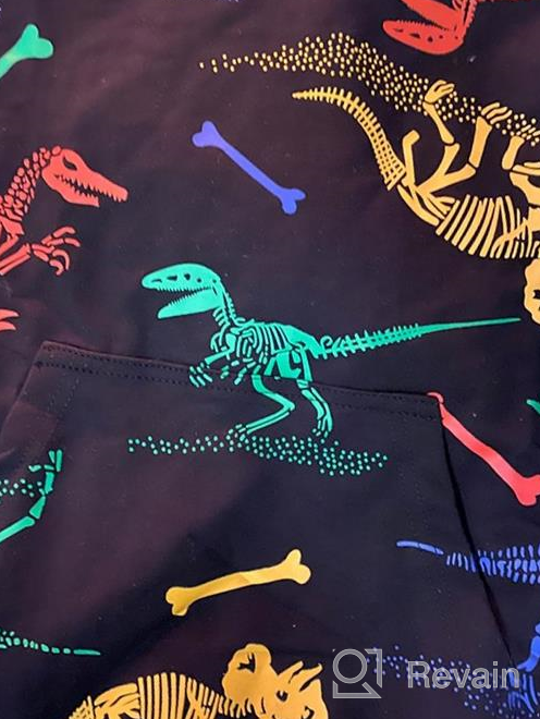 img 1 attached to Parent's Pick: HZXVic Dinosaur Sweatshirt Pullover 🦖 Black 6T - Trendy Boys' Fashion Hoodie & Sweatshirt review by Tyrell Christmas