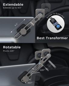 img 1 attached to 📱 Magnetic Phone Mount with Invisible Design for Tesla Model 3/Y/X/S - Strong Magnet, Foldable & Extendable Telescopic Arm, Free Rotation - Dashboard & Laptop Phone Holder - Optimized for Screen Compatibility