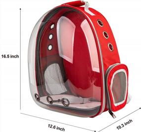 img 3 attached to XZKING Transparent Space Capsule Pet Carrier Bag – Cat Backpack Carrier with Bubble Design, Airline Approved Travel Carrier for Small Dogs, Cats, Puppies – Outdoor Use Hiking Backpack, Red Color