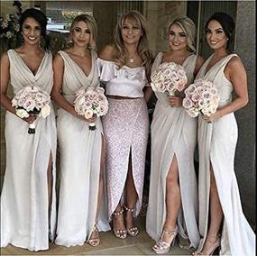 img 1 attached to 👗 Caraelm Chiffon Bridesmaid Dresses: Wedding Women's Clothing at Dresses+