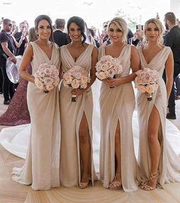 img 3 attached to 👗 Caraelm Chiffon Bridesmaid Dresses: Wedding Women's Clothing at Dresses+