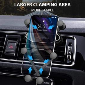 img 3 attached to LUVIN Car Phone Holder Mount: 2021 Upgraded Hands-Free Air Vent Cell Phone Car Mount for 4-7 inch Smartphone