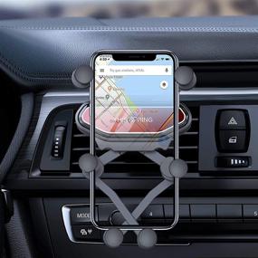 img 2 attached to LUVIN Car Phone Holder Mount: 2021 Upgraded Hands-Free Air Vent Cell Phone Car Mount for 4-7 inch Smartphone