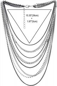 img 1 attached to Make An Impression With COOLSTEELANDBEYOND'S Multi-Strand Waterfall Necklace With Rhinestones Chains