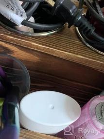 img 5 attached to Деревянный органайзер для инструментов для волос от Tukuos - винтажный органайзер для ванной на столешнице с 6 отделениями для плойки, утюга, фена и аксессуаров для укладки (коричневый)