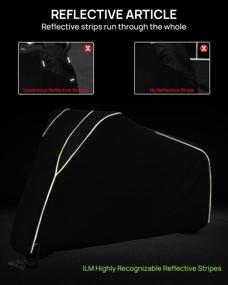 img 1 attached to 🏍️ ILM MC03 Black XX-Large Motorcycle Cover | Ultra Durable & Waterproof | All-Season Outdoor Protection with Reflective Stripes & Lock Hole | Fits up to 112" Bikes