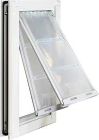 img 4 attached to Premium Endura Flap Pet Door: Double Flap, Extra Insulated for Cold Weather, Aluminum Frame, Indoor/Outdoor, Easy Install - Sizes: S, M, L, XL - White, Tan, Black