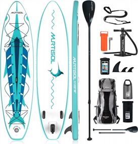 img 4 attached to Murtisol 11'32" 6” Inflatable Stand Up Paddle Board With Premium Accessories And Bottom Fin- Green