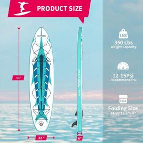 img 3 attached to Murtisol 11'32" 6” Inflatable Stand Up Paddle Board With Premium Accessories And Bottom Fin- Green