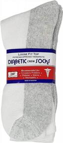 img 2 attached to Удобные носки для диабетиков для мужчин и женщин - 6 шт. в упаковке, свободные носки из хлопка без креплений