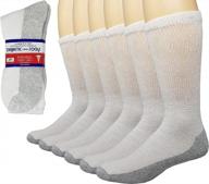 comfortable diabetic socks for men and women - 6 pack loose fit non-binding cotton crew socks logo